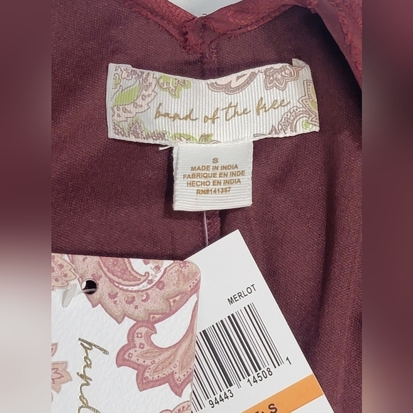 Band Of The Free Band of Gypsies Lila Merlot Midi Dress Size Small Lace  UpFront - Picture 6 of 15